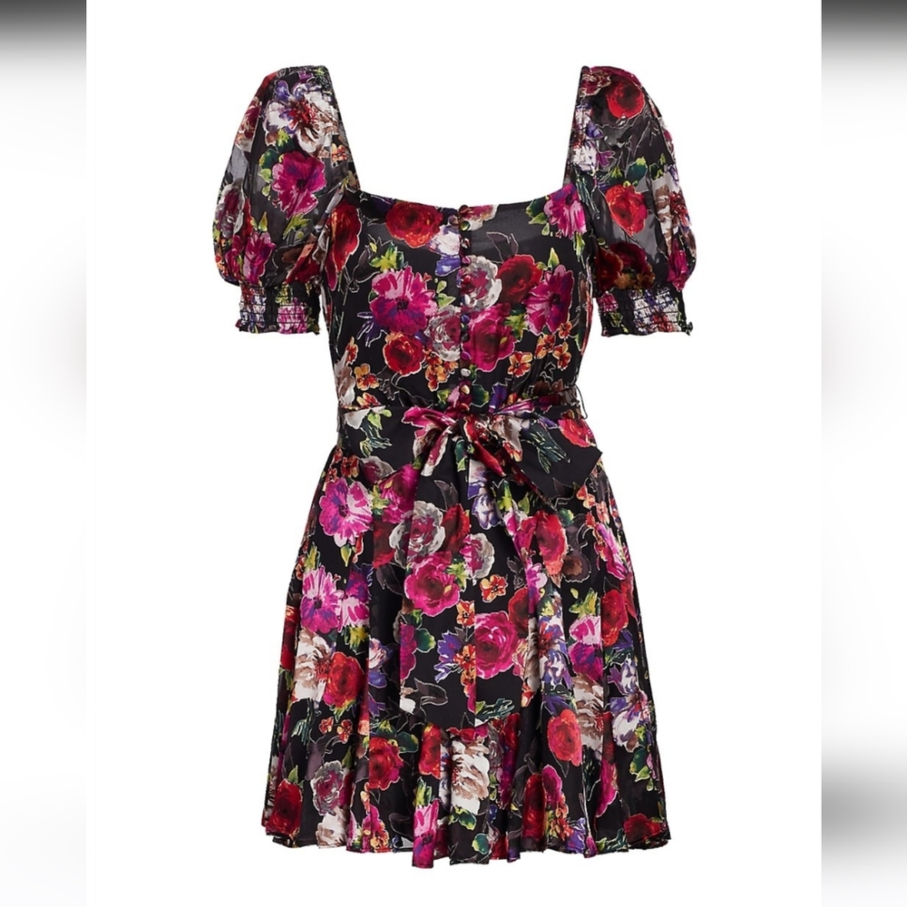 Mina Belted Floral Mini-Dress